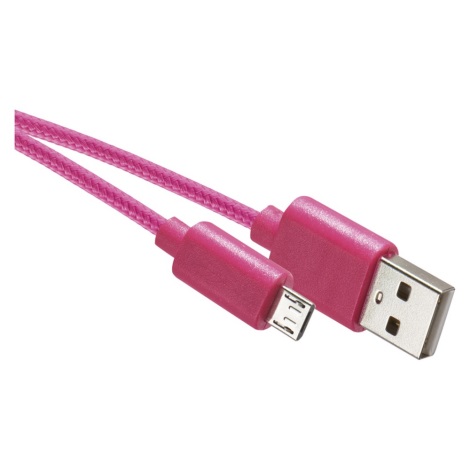 USB-кабель USB 2.0 A роз'єм/USB B micro роз'єм рожевий