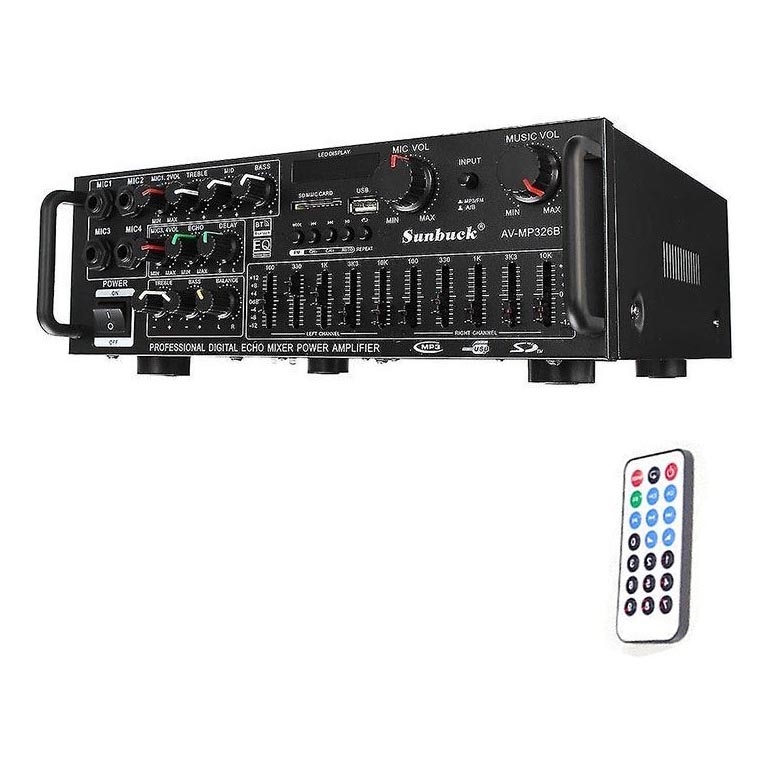 Усилитель с эквалайзером и MP3-плеером + пульт дистанционного управления