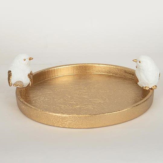 Украшения на стол тарелка с птицами 9,5x28x30,9 см
