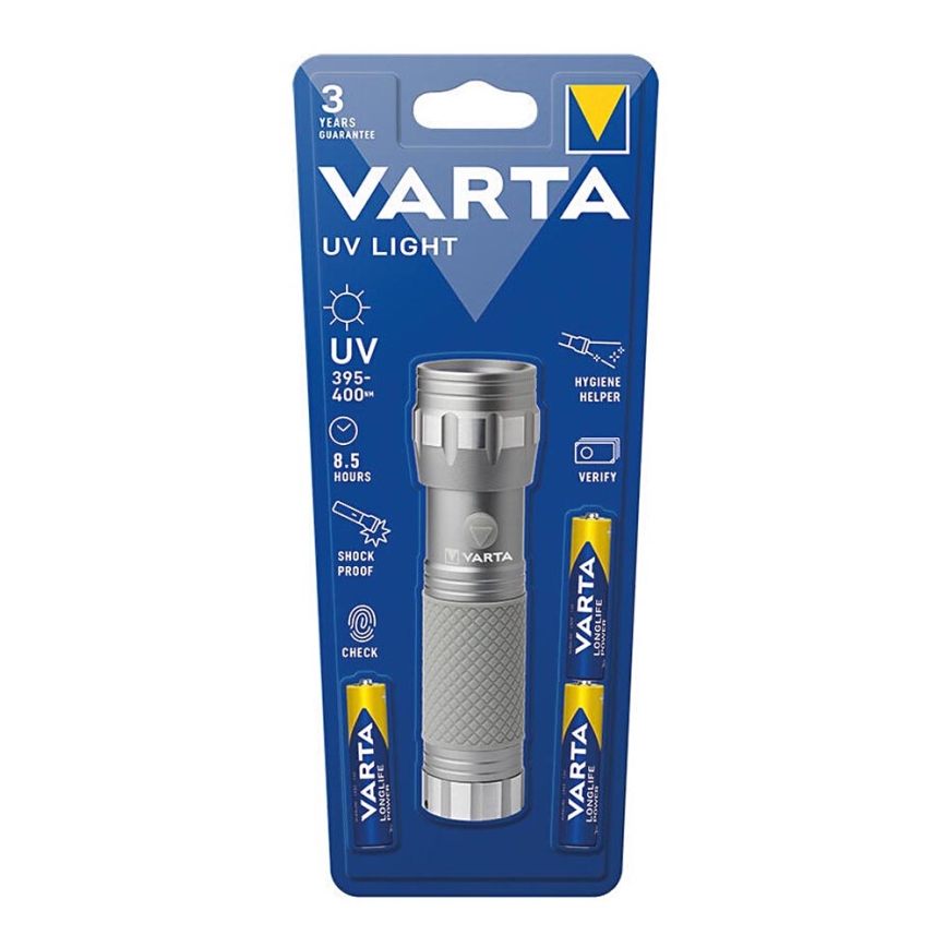 Varta 15638101421 - Світлодіодний ліхтарик UV LIGHT UV/3xAAA