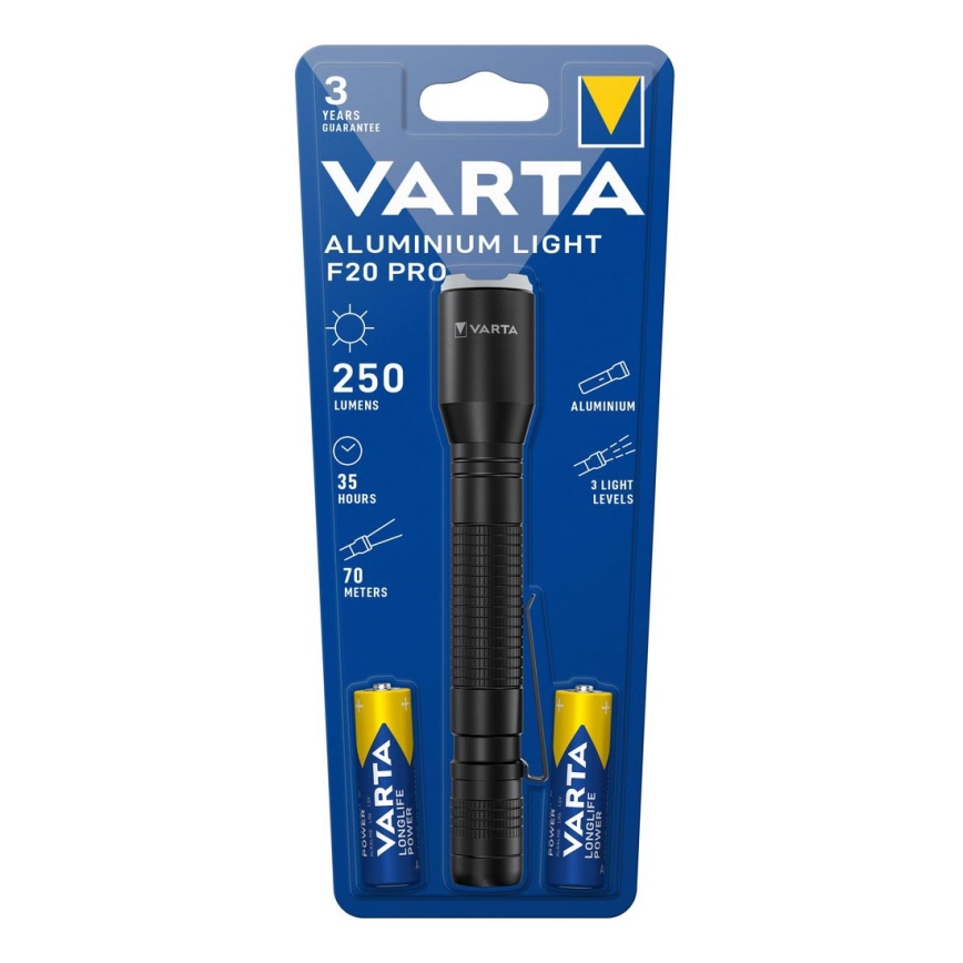 Varta 16607101421 - LED Лхтар ALUMINIUM LIGHT LED/2xAA