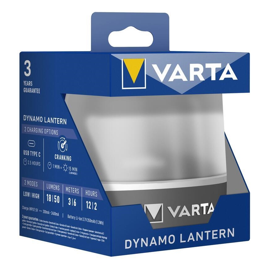 Varta 17670101111 - LED Акумуляторний світильник DYNAMO LANTERN LED/5V 350 mAhIP54