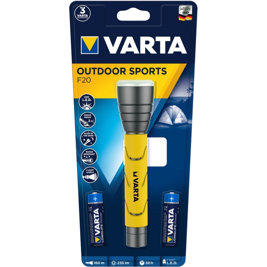 VARTA 18628 - Светодиодный фонарь LED/5W/2XAA