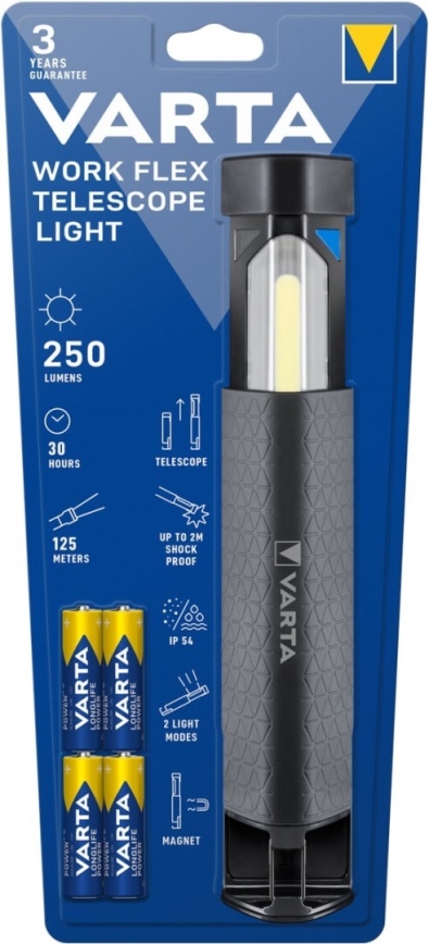 Varta 18646101421 - Светодиодный фонарь WORK FLEX LED/4xAA IP54