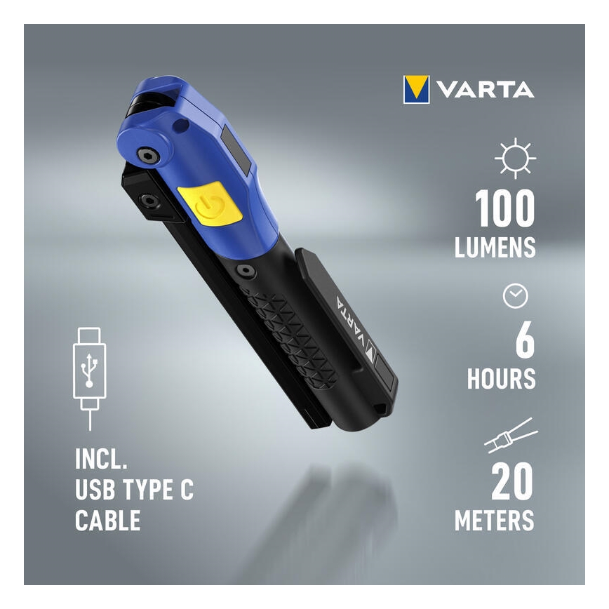 Varta 18649101401 - Світлодіодний акумуляторний ліхтарик WORK FLEX F20R LED/5V IP54