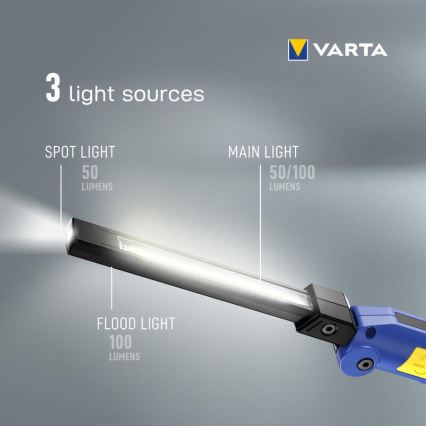Varta 18649101401 - Світлодіодний акумуляторний ліхтарик WORK FLEX F20R LED/5V IP54