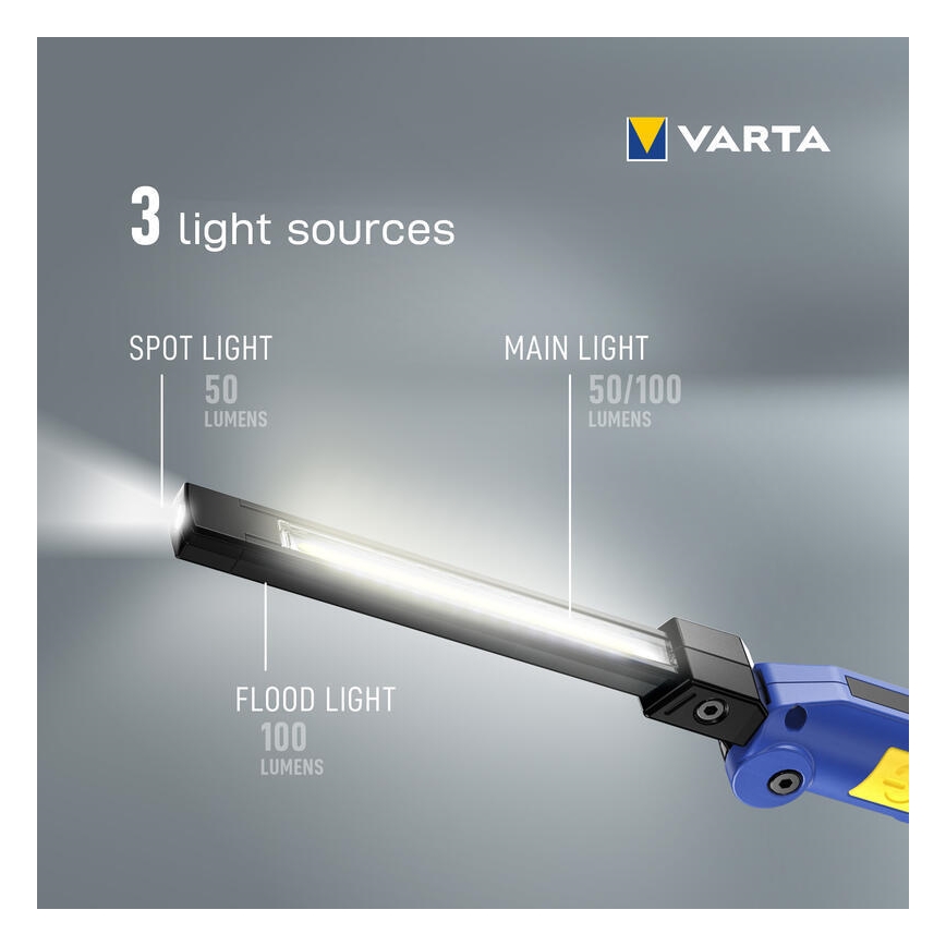 Varta 18649101401 - Світлодіодний акумуляторний ліхтарик WORK FLEX F20R LED/5V IP54