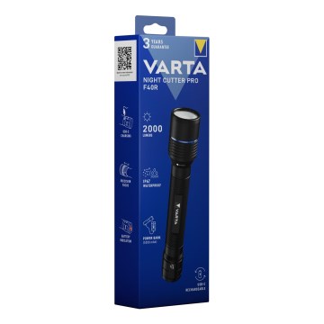 Varta 18922101111 - перезаряжаемый LED-фонарь с функцией powerbank NIGHT CUTTER PRO F40R LED/USB IP67 5200 mAh