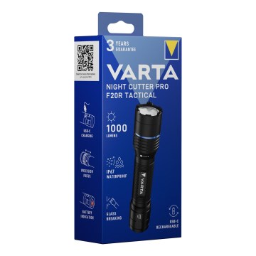 Varta 18923101111 - LED Тактичний акумуляторний ліхтарик NIGHT CUTTER PRO F20R LED/USB