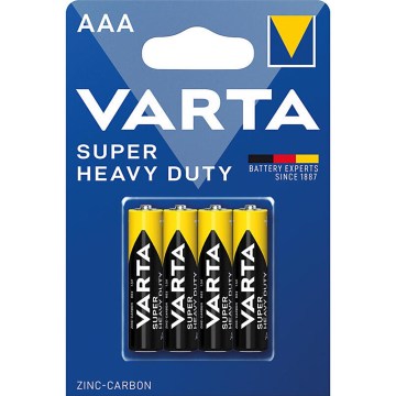 Varta 2003 - набір 4 шт. цинково-вугільних батарейок SUPER HEAVY DUTY AAA 1,5 В