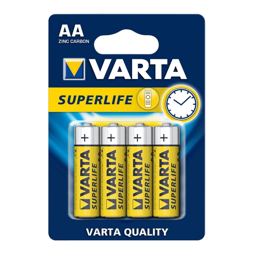 Varta 2006 - 4 шт. Вугільно-цинкова батарея SUPERLIFE AA 1,5V