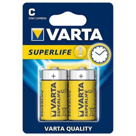 Varta 2014 - 2 шт. Вугільно-цинкова батарея SUPERLIFE C 1,5V