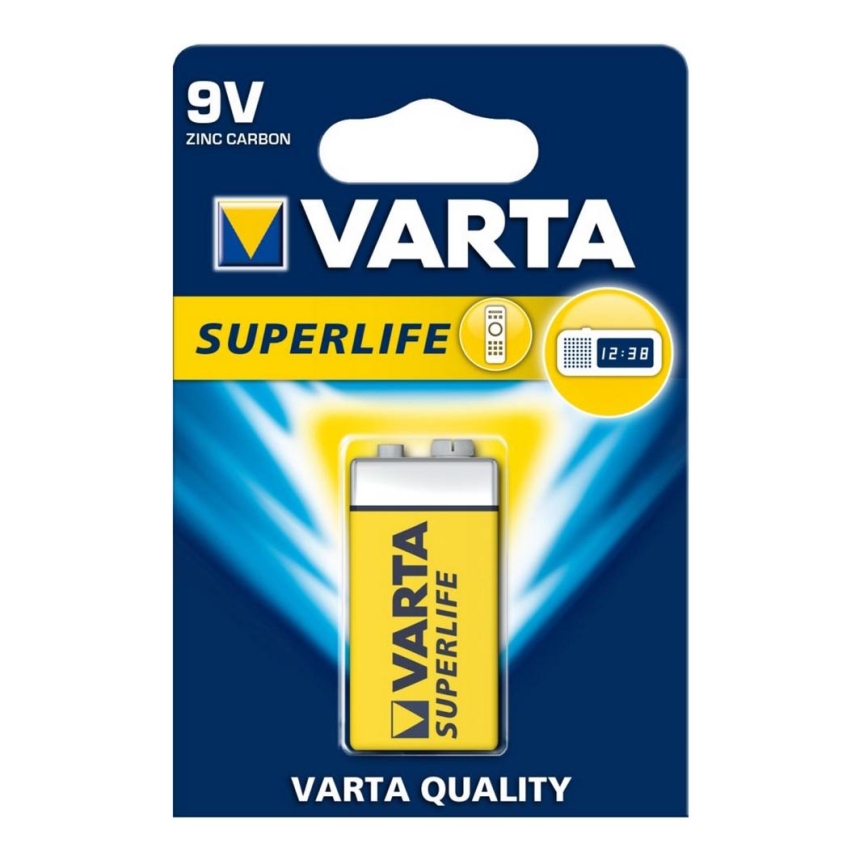 Varta 2022 - Угольно-цинковая батарейка SUPERLIFE 9V 1 шт.