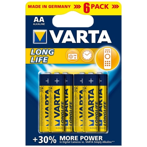 Varta 4106 - Щелочная батарейка LONGLIFE EXTRA AA 1,5V 6 шт.