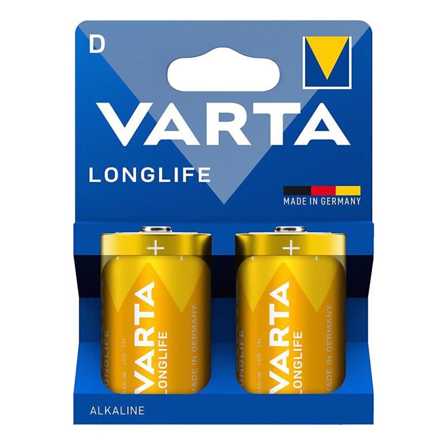 Varta 4120101422 - 2 шт. Лужна батарейка LONGLIFE D 1,5V