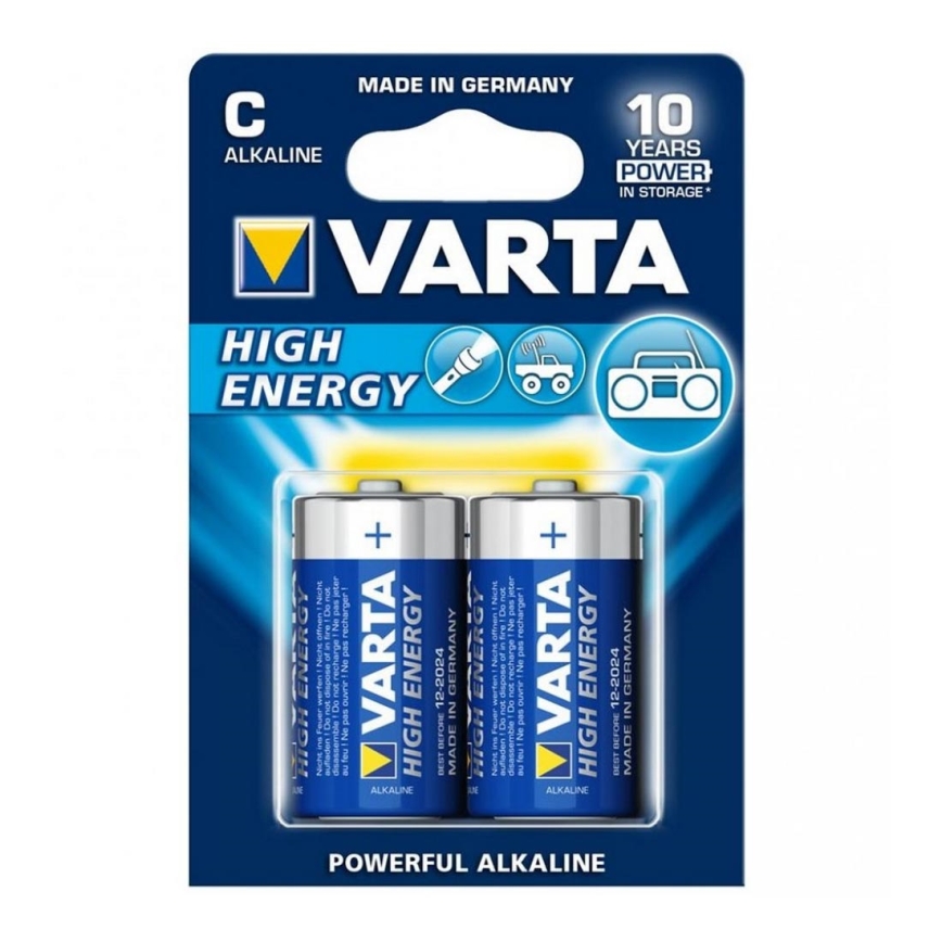 Varta 4914 - 2 шт. Лужна батарея HIGH ENERGY C 1,5V