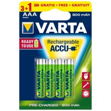 Varta 5670 - Аккумуляторные батарейки ACCU AAA Ni-MH/800 мАч/1,2V 3+1 шт.