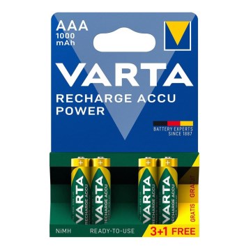 Varta 5703301494 - 3+1 шт. Аккумуляторные батарейки ACCU AAA Ni-MH/1000mAh/1,2V