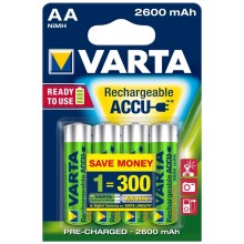 Varta 5716 - Аккумуляторные батарейки ACCU AA NiMH/2600 мАч/1,2V 4 шт.