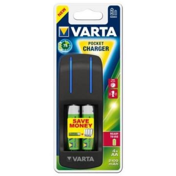 Varta 57642 - Зарядний пристрій POCKET 4xAA/AAA 2100mAh 100-240V