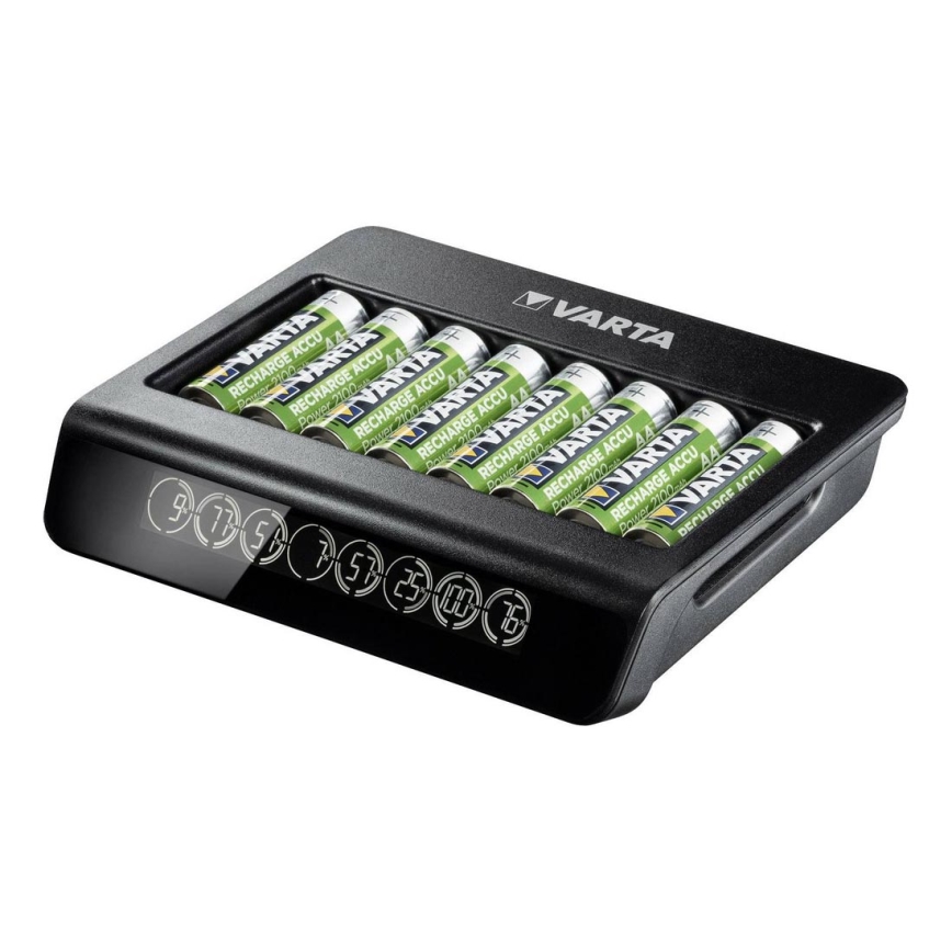 Varta 57681 - Розумний зарядний пристрій з LCD-дисплеем 8xAA/AAA зарядка 2год