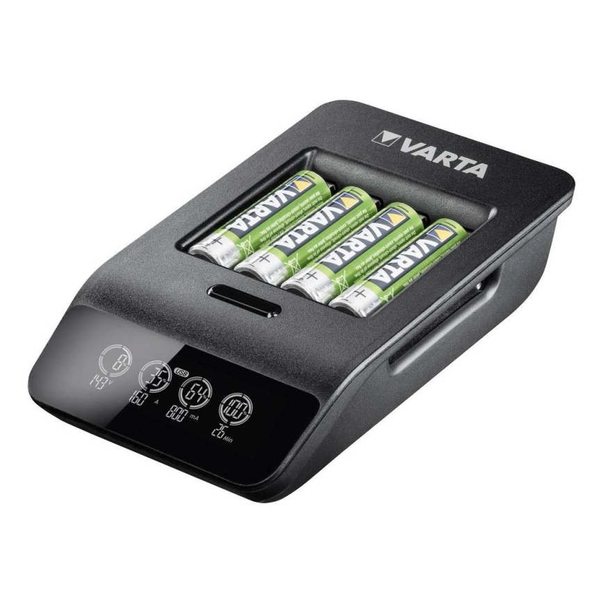 VARTA 57684 - Умное зарядное устройство с LCD-дисплеем 4xAA/AAA зарядка 1,5ч