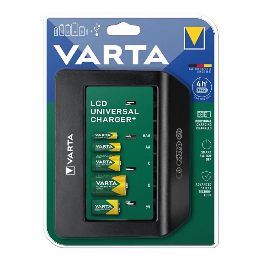 Varta 57688101401 - Универсальное зарядное ЖК устройство 230V