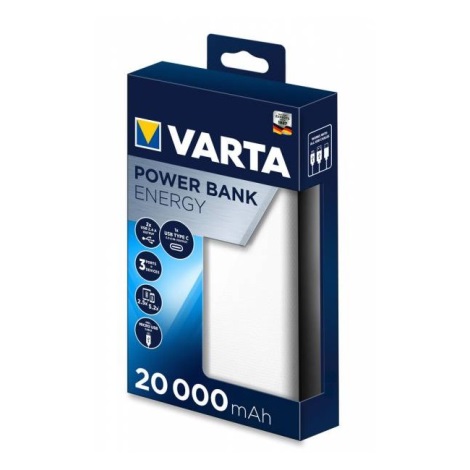 Varta 57978101111  - Внешний аккумулятор ENERGY 20000мАч/2x2,4V белый