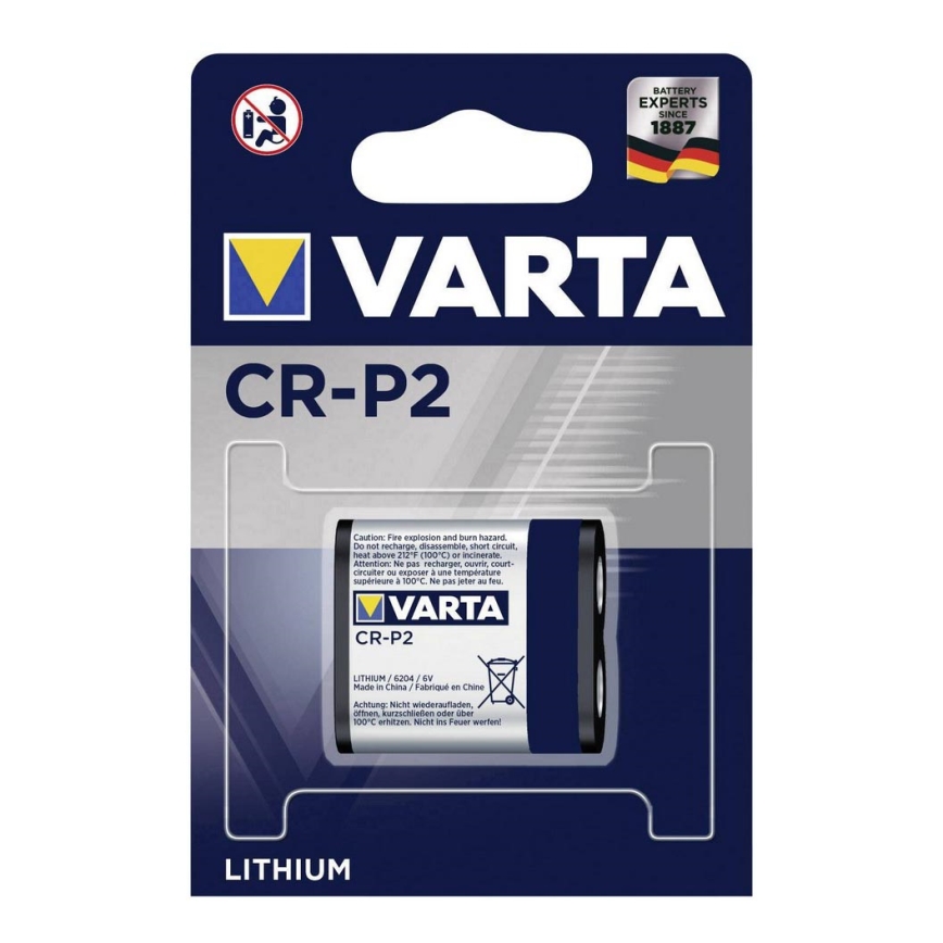 Varta 6204301401 - Литиевый аккумулятор для фотоаппарата CR-P2 6V 1 шт.