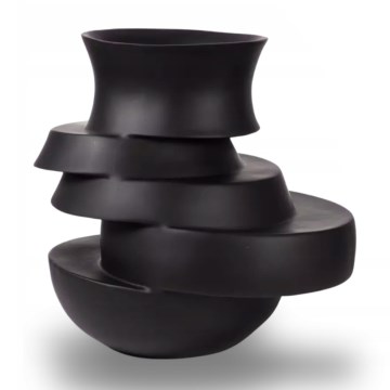 Ваза 38x33x36 см из смолы, матовый чёрный