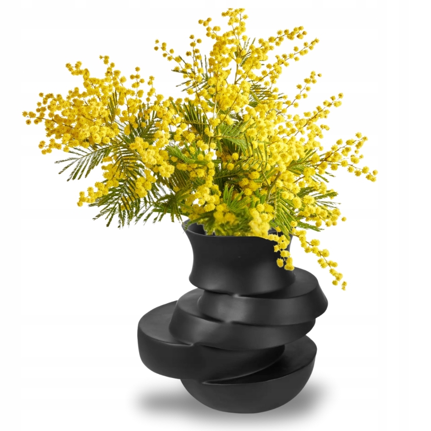 Ваза 38x33x36 см смола/матова чорна