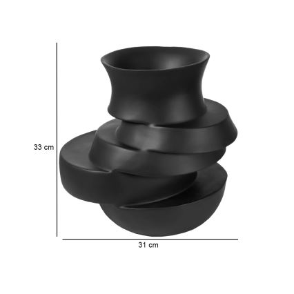 Ваза 38x33x36 см смола/матова чорна