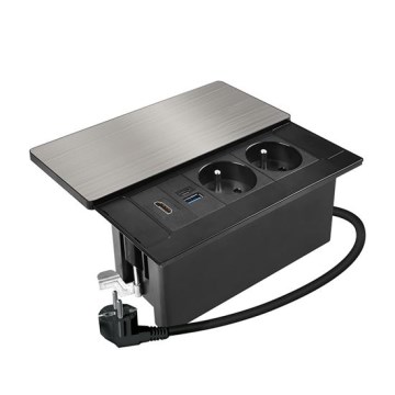 Вбудована розетка з бездротовою зарядкою 20 Вт, 2 розетки + USB-A + USB-C + HDMI
