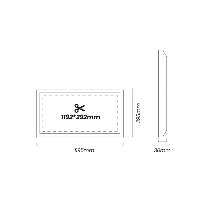 Вбудована стельова LED панель LED/40W/230V 4000K 120x30 см