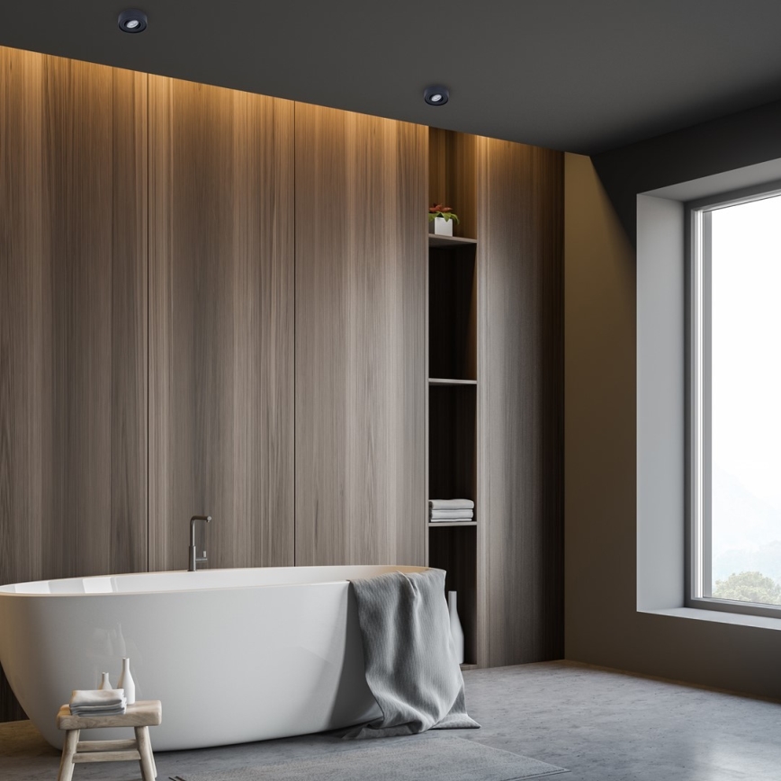 Вбудований точковий світильник NUSA 1xGU5,3/MR16/50W/12V круглий чорний