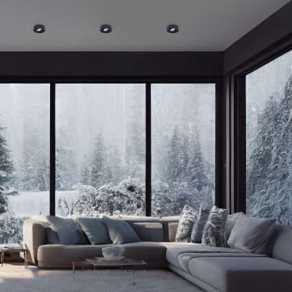 Вбудований точковий світильник NUSA 1xGU5,3/MR16/50W/12V круглий чорний