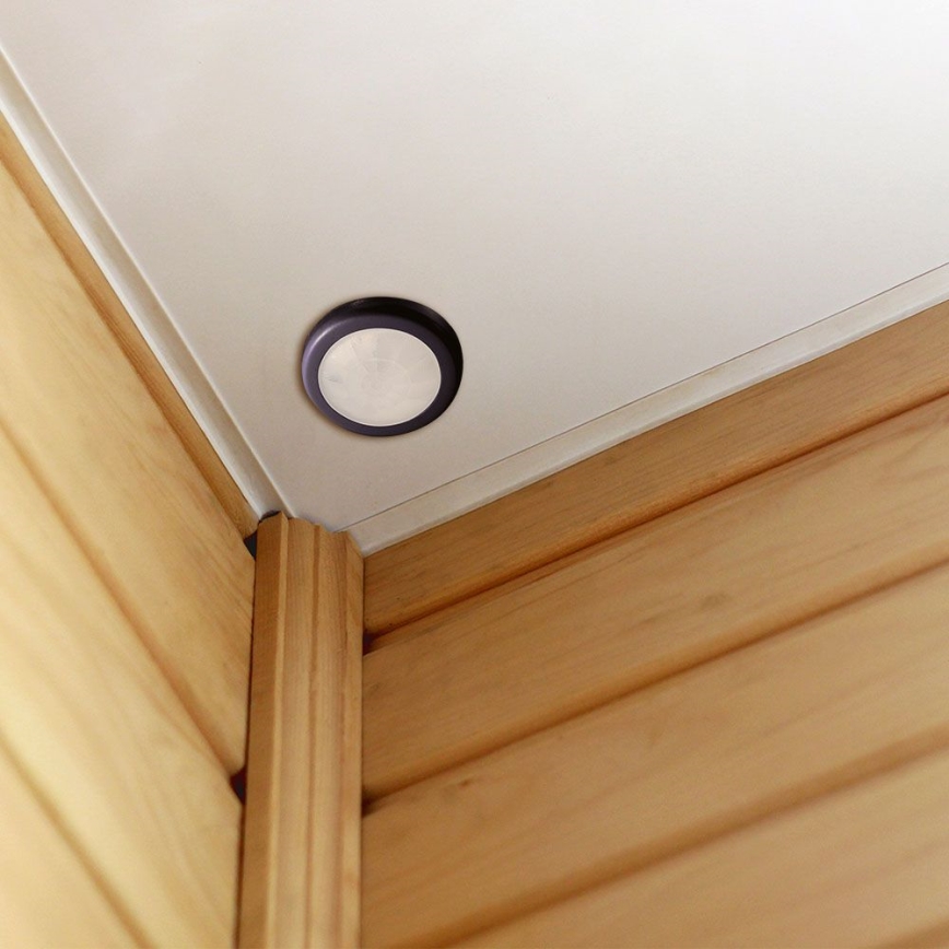 Вбудований датчик руху PIR 360° 400W/230V чорний