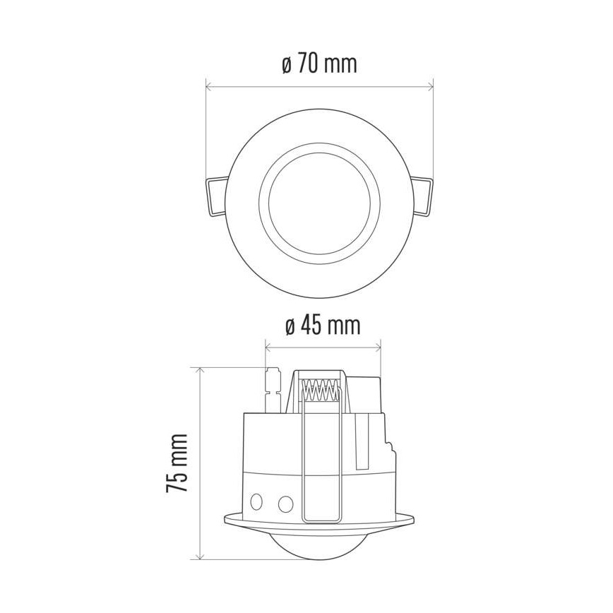 Вбудований PIR-датчик руху B 360° 1200W/230V білий