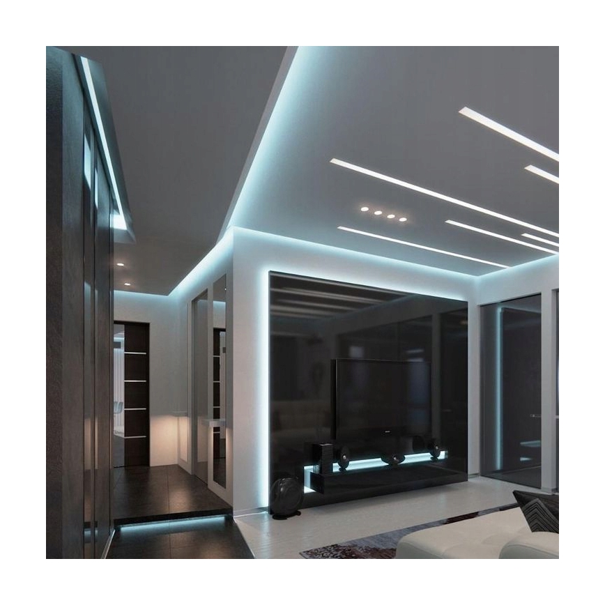 Вбудований профіль для LED-стрічок, 1 м, чорний/білий