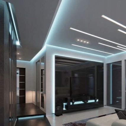 Вбудований профіль для LED-стрічок 1 м, чорний/прозорий