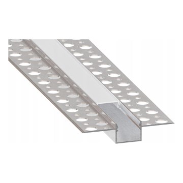 Вбудований профіль для LED-стрічок, 1 м, сріблястий/білий
