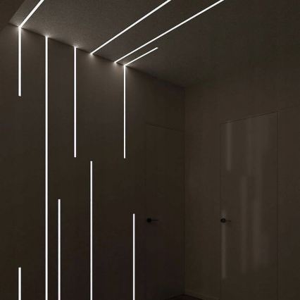 Вбудований профіль для LED-стрічок, 1 м, сріблястий/білий