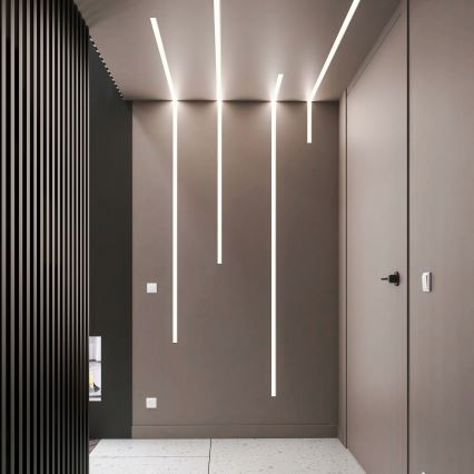 Вбудований профіль для LED-стрічок, 1 м, сріблястий/білий