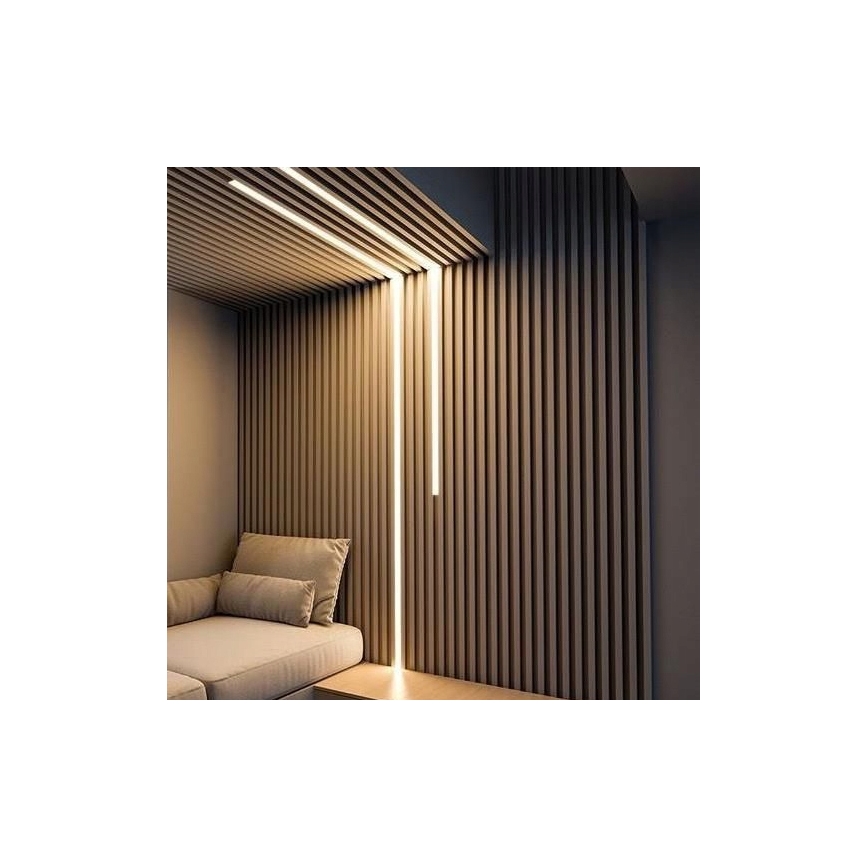 Вбудований профіль для LED-стрічок, 1 м, сріблястий/білий