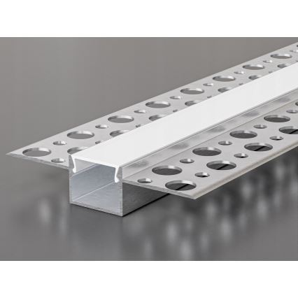 Вбудований профіль для LED-стрічок, 1 м, сріблястий/білий