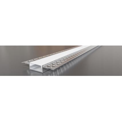 Вбудований профіль для LED-стрічок, 1 м — сріблястий/білий