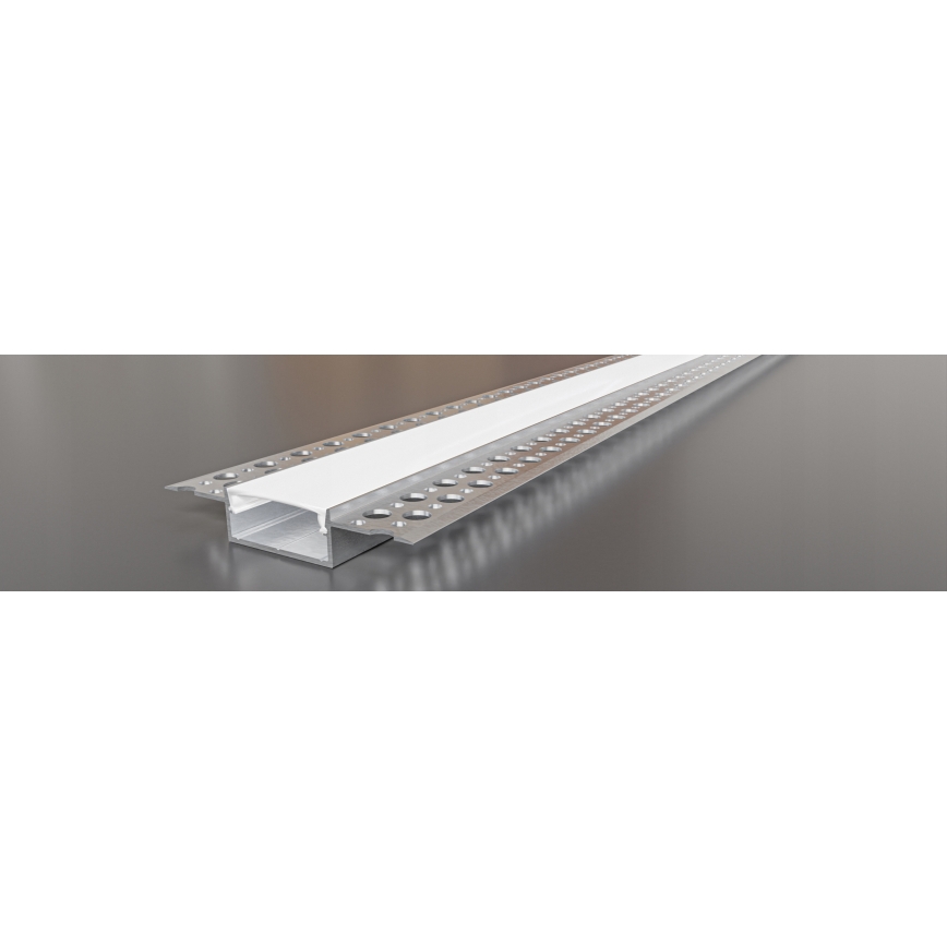 Вбудований профіль для LED-стрічок, 1 м — сріблястий/білий