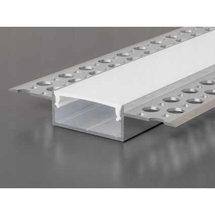 Вбудований профіль для LED-стрічок, 1 м — сріблястий/білий