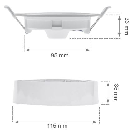 Вбудований стельовий LED світильник ALGINE 2в1 LED/6W/230V 4000K