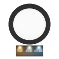 Вбудований стельовий LED світильник для ванної LADA LED/12W/230V 3000/4000/6000K діаметр 17 cm IP44 чорний